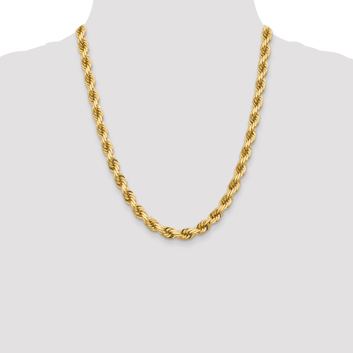 14k 8.0mm D/C Rope Fancy Lobster Clasp Chain