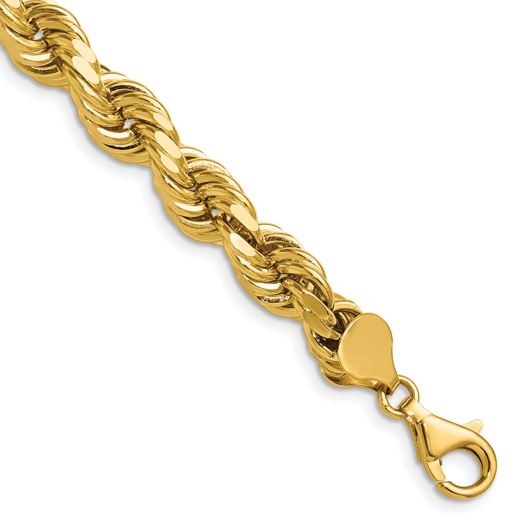 14k 8.0mm D/C Rope Fancy Lobster Clasp Chain