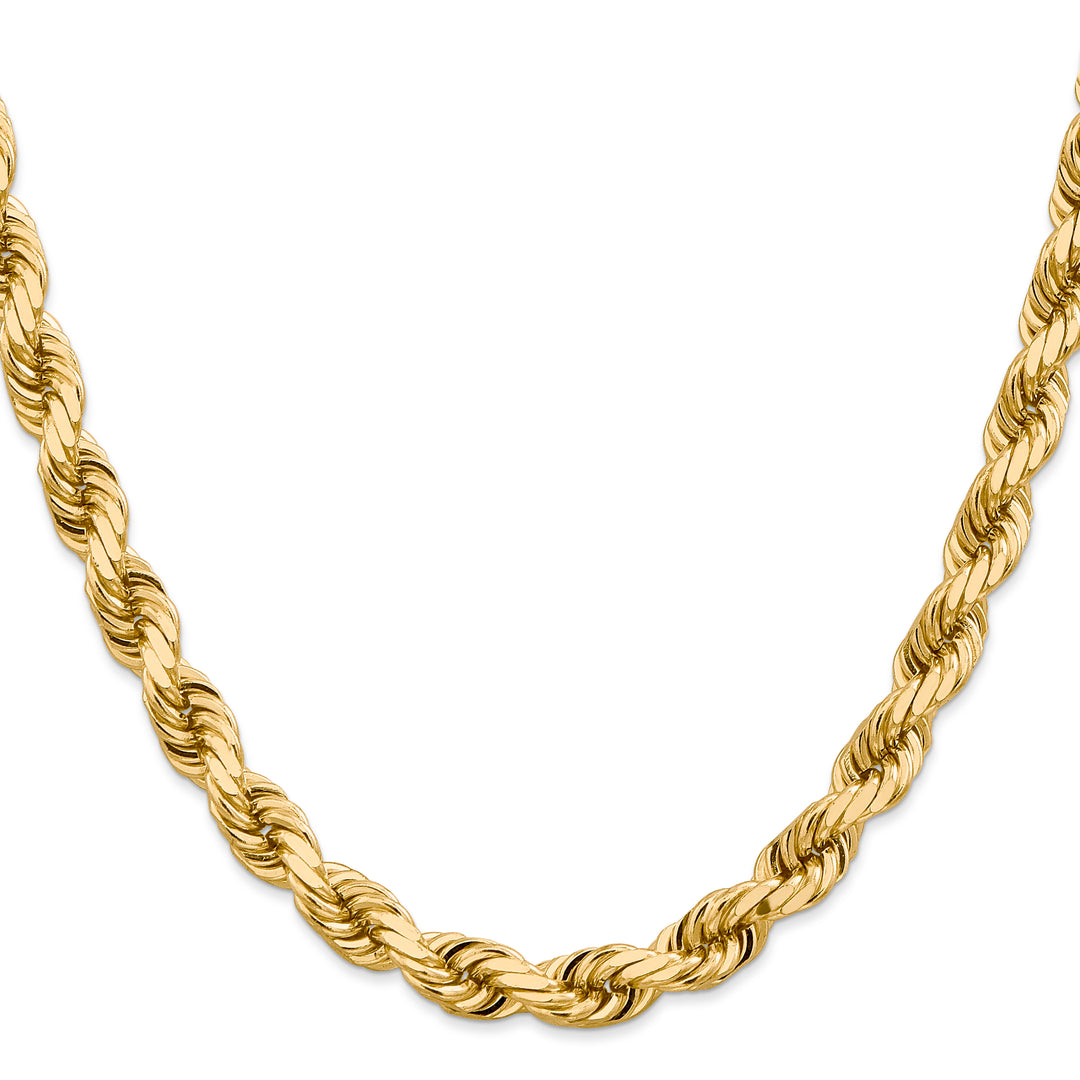 14k 8.0mm D/C Rope Fancy Lobster Clasp Chain