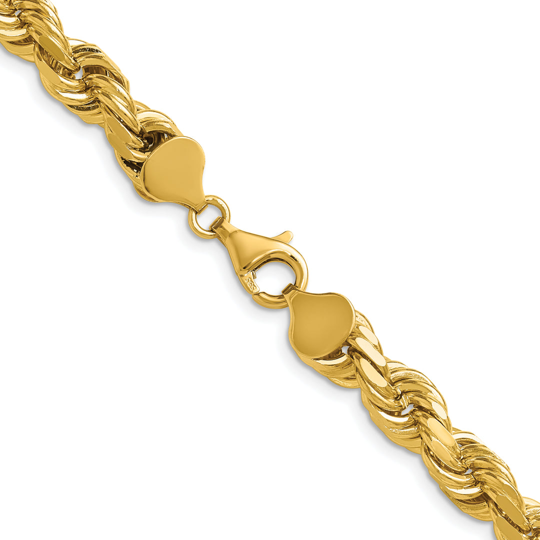 14k 8.0mm D/C Rope Fancy Lobster Clasp Chain