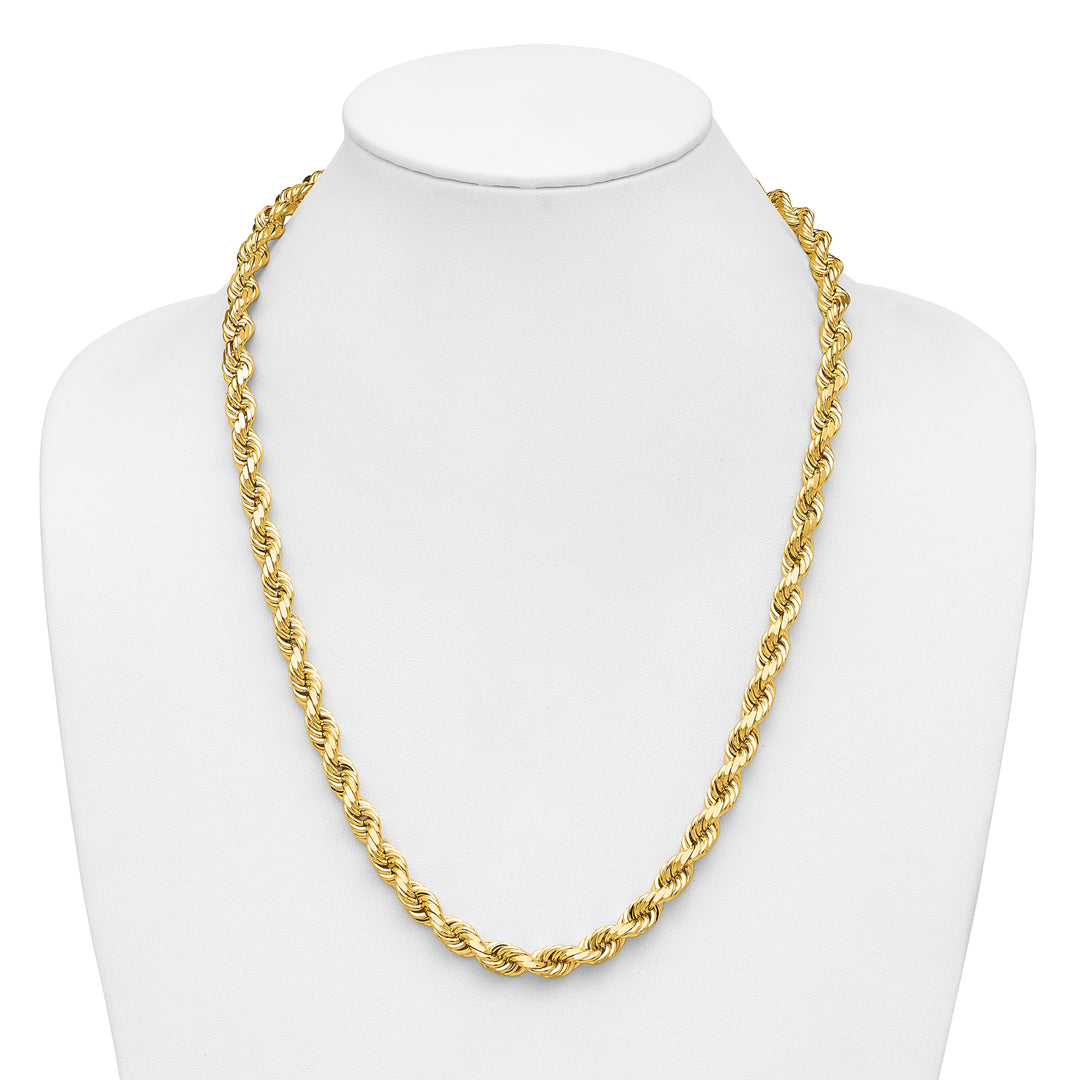 14k 8.0mm D/C Rope Fancy Lobster Clasp Chain