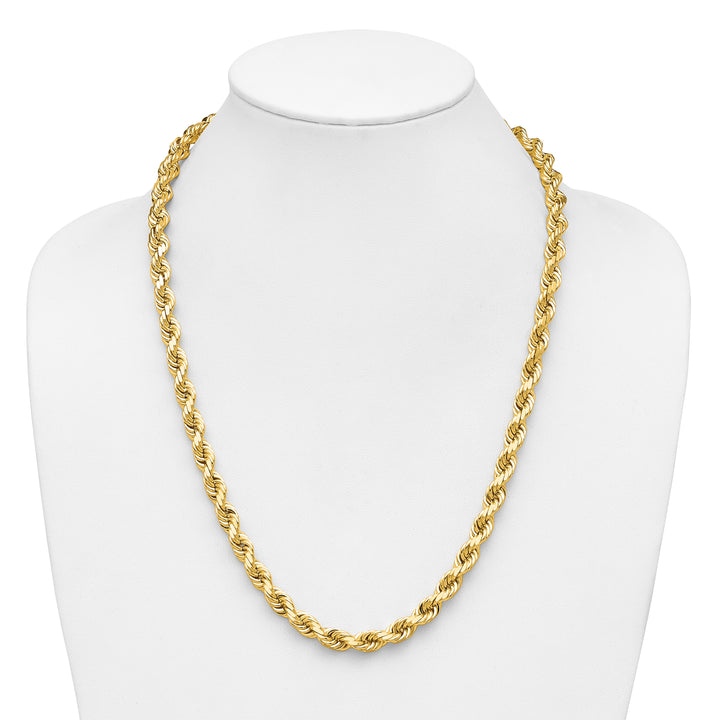 14k 8.0mm D/C Rope Fancy Lobster Clasp Chain