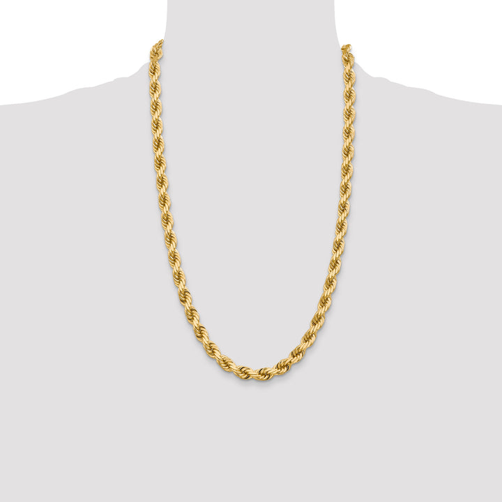 14k 8.0mm D/C Rope Fancy Lobster Clasp Chain