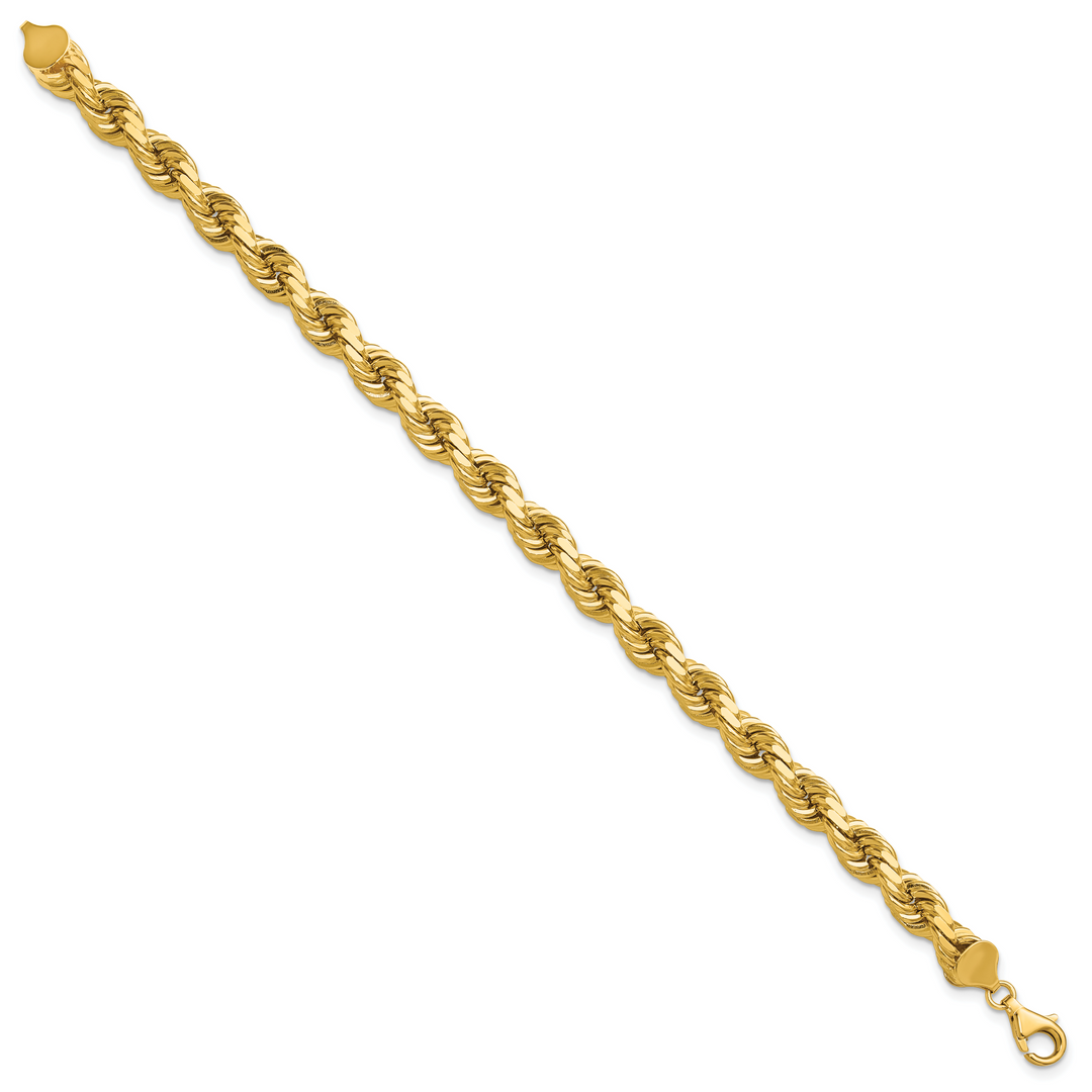 14k 8.0mm D/C Rope Fancy Lobster Clasp Chain