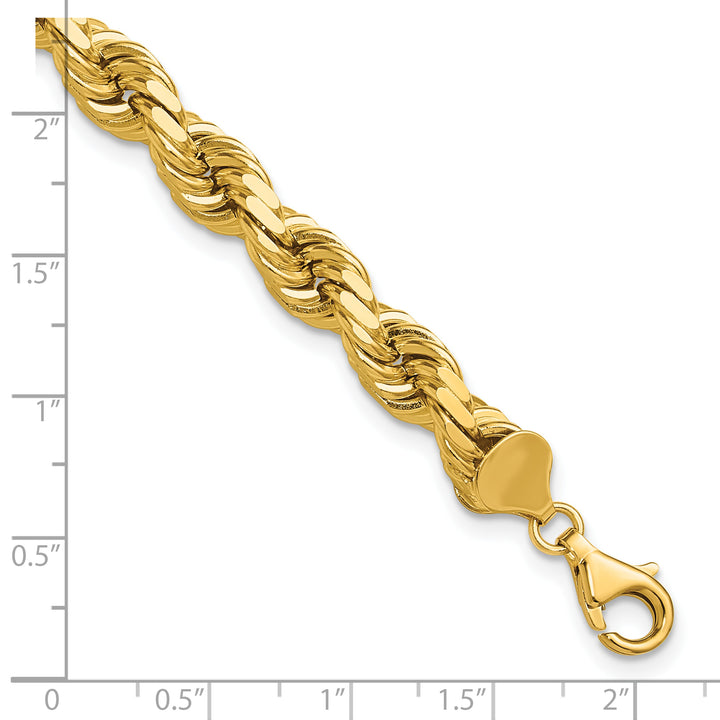 14k 8.0mm D/C Rope Fancy Lobster Clasp Chain