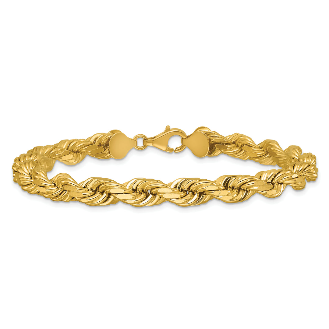 14k 8.0mm D/C Rope Fancy Lobster Clasp Chain