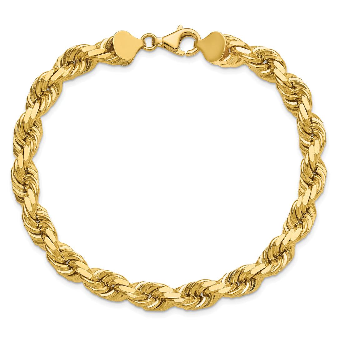 14k 8.0mm D/C Rope Fancy Lobster Clasp Chain