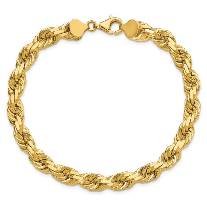 14k 8.0mm D/C Rope Fancy Lobster Clasp Chain