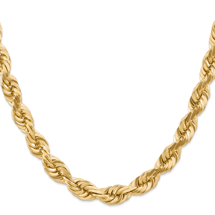 14k 10.0mm D/C Rope Fancy Lobster Clasp Chain