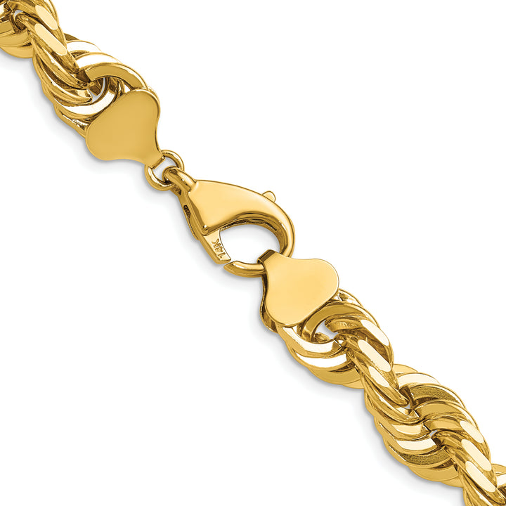 14k 10.0mm D/C Rope Fancy Lobster Clasp Chain