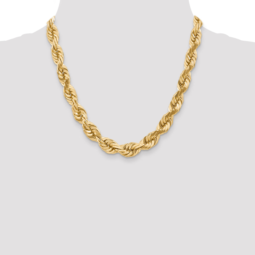 14k 10.0mm D/C Rope Fancy Lobster Clasp Chain