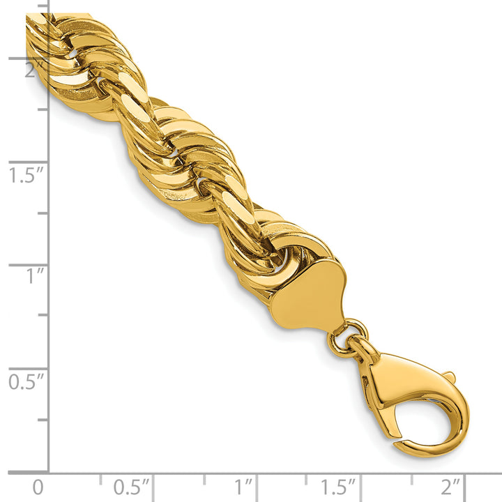 14k 10.0mm D/C Rope Fancy Lobster Clasp Chain