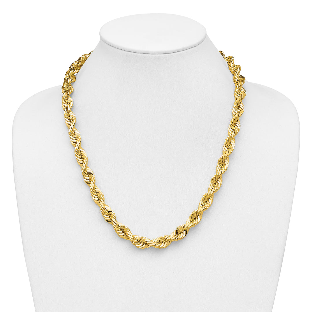14k 10.0mm D/C Rope Fancy Lobster Clasp Chain