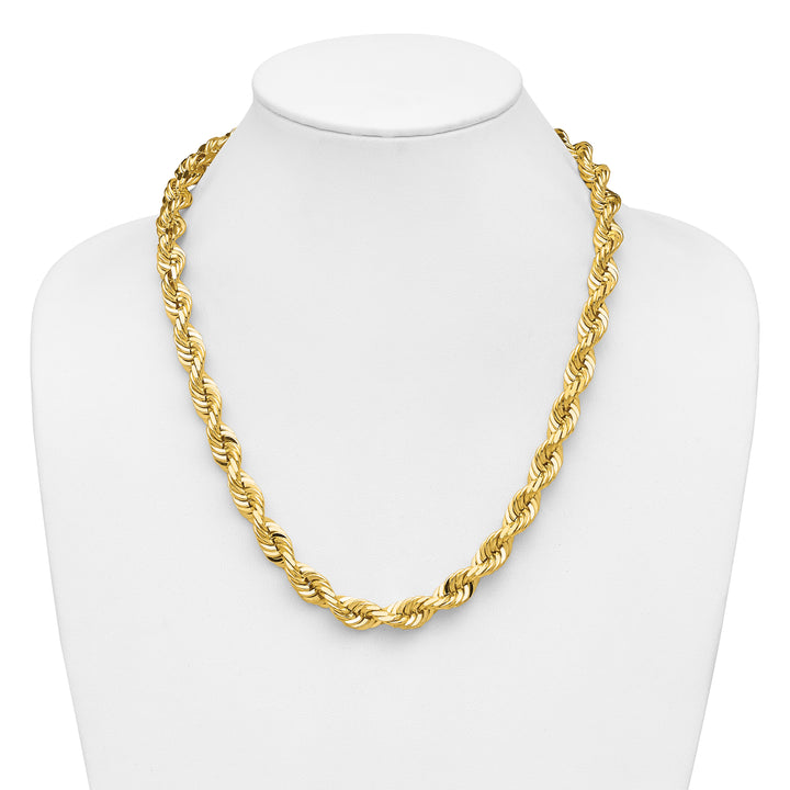 14k 10.0mm D/C Rope Fancy Lobster Clasp Chain