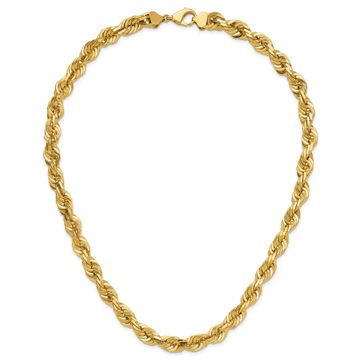 14k 10.0mm D/C Rope Fancy Lobster Clasp Chain