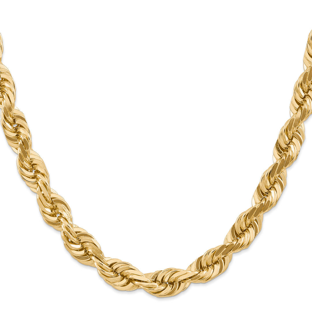 14k 10.0mm D/C Rope Fancy Lobster Clasp Chain