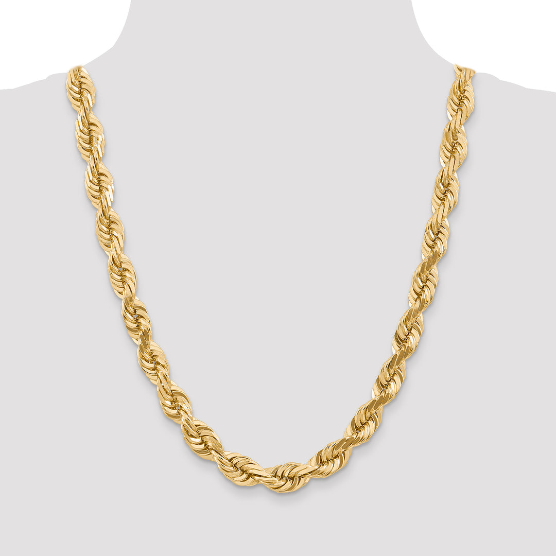 14k 10.0mm D/C Rope Fancy Lobster Clasp Chain