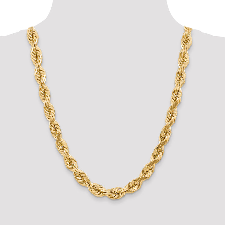 14k 10.0mm D/C Rope Fancy Lobster Clasp Chain