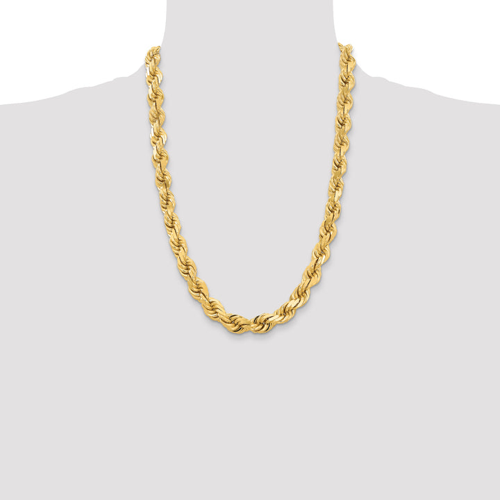 14k 12.0mm D/C Rope Fancy Lobster Clasp Chain