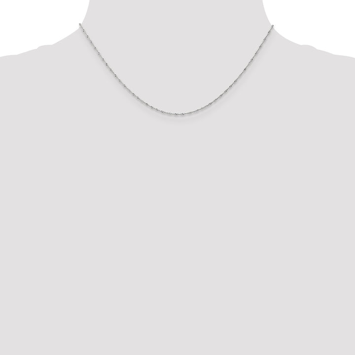 14k White Gold 1mm Carded Singapore Chain