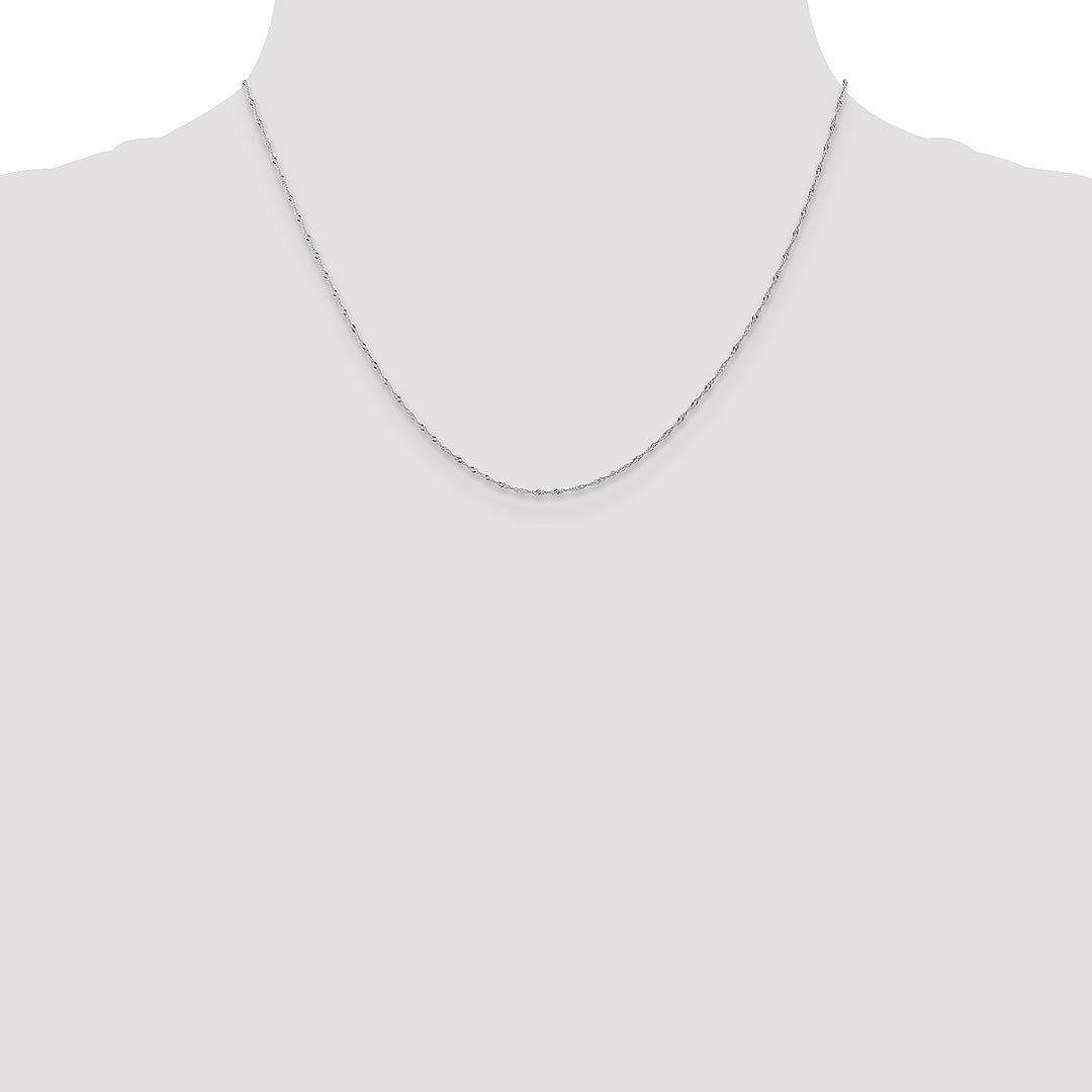 14k White Gold 1mm Carded Singapore Chain