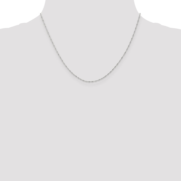 14k White Gold 1mm Carded Singapore Chain