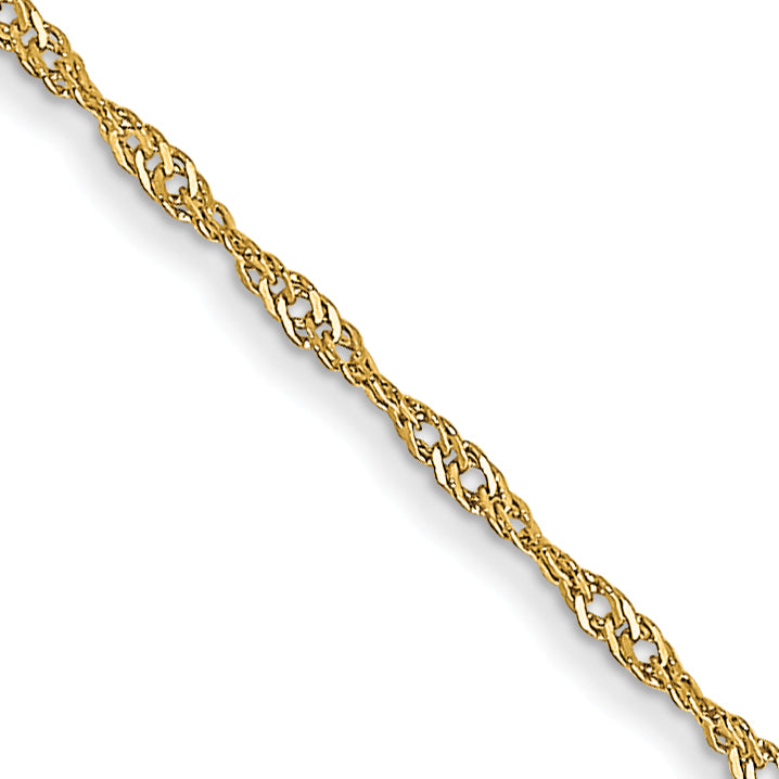 14k 1mm Carded Singapore Chain