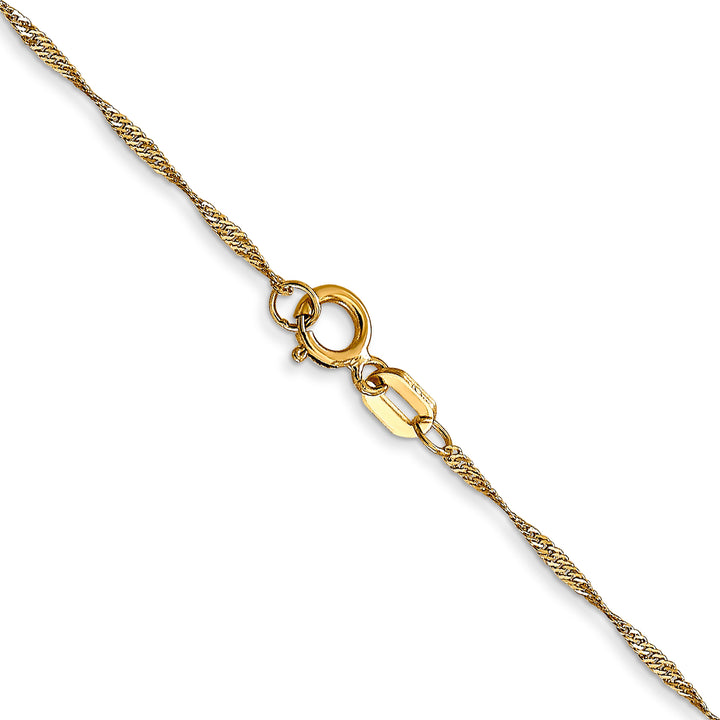14k 1mm Carded Singapore Chain
