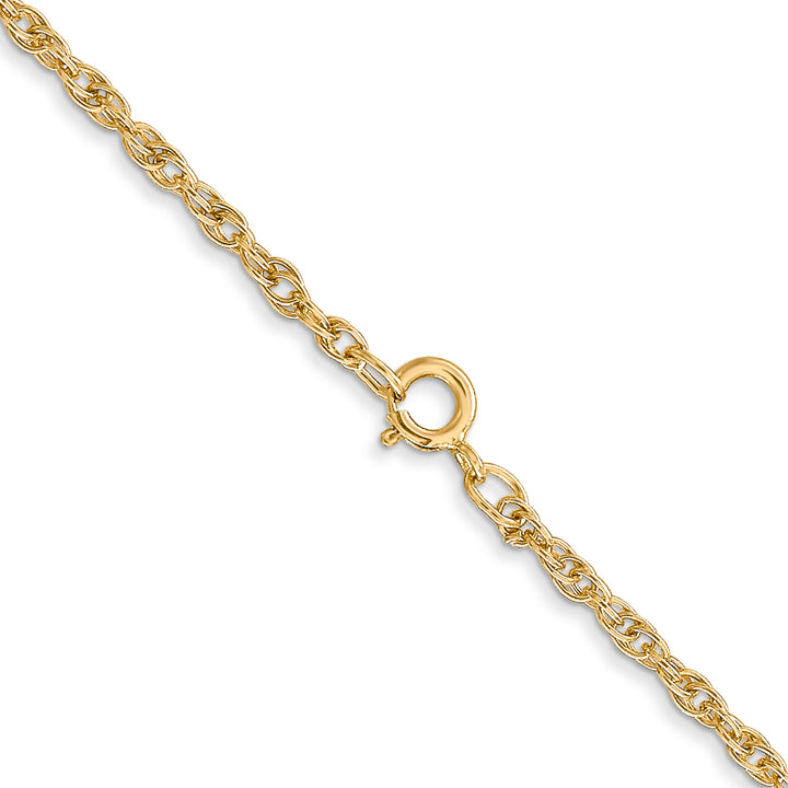 14K 1.55mm Carded Cable Rope Chain