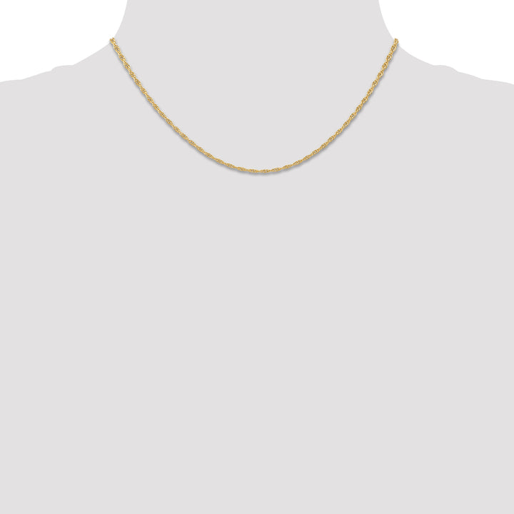 14K 1.55mm Carded Cable Rope Chain