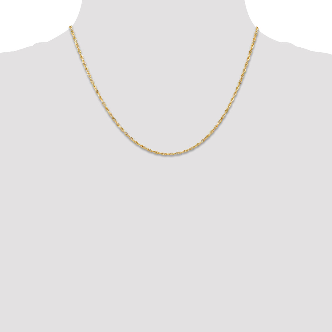 14K 1.55mm Carded Cable Rope Chain