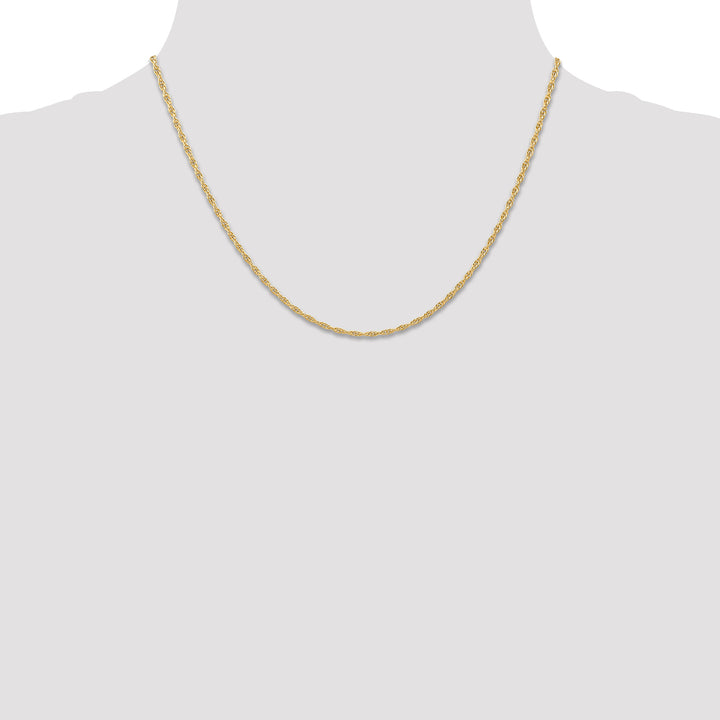 14K 1.55mm Carded Cable Rope Chain