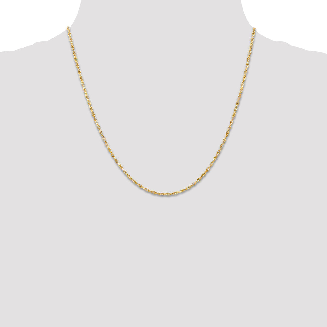 14K 1.55mm Carded Cable Rope Chain