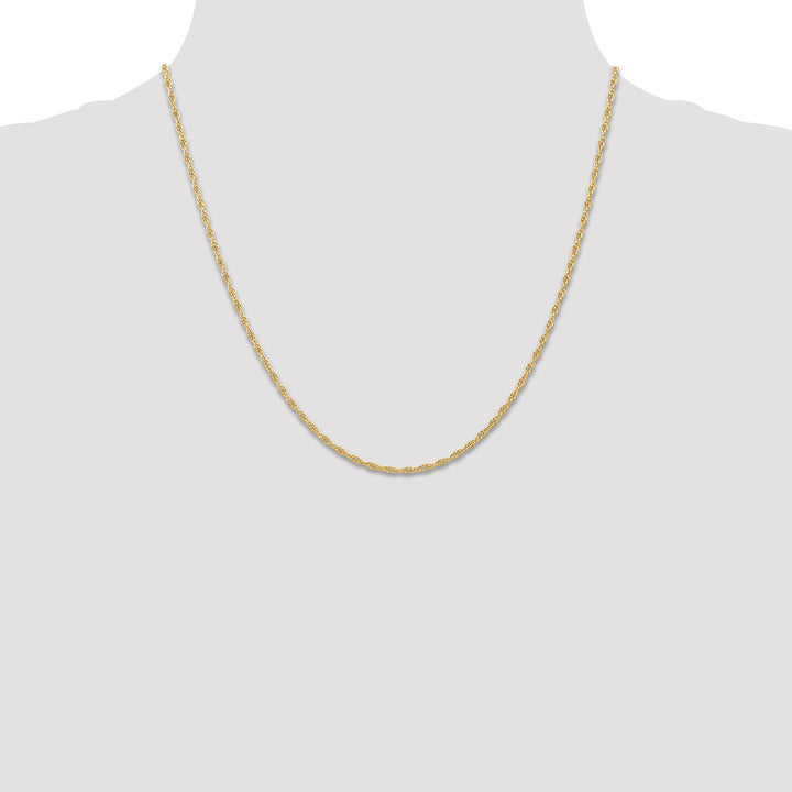 14K 1.55mm Carded Cable Rope Chain
