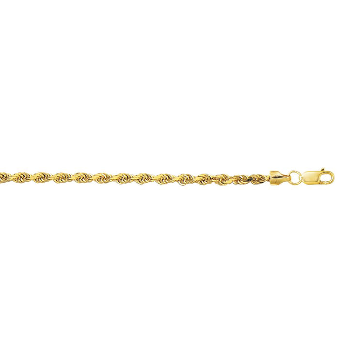 10K Gold 3.2mm Diamond Cut Lite Rope Chain