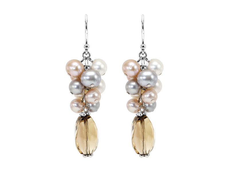 Silver White & Pearl Earring