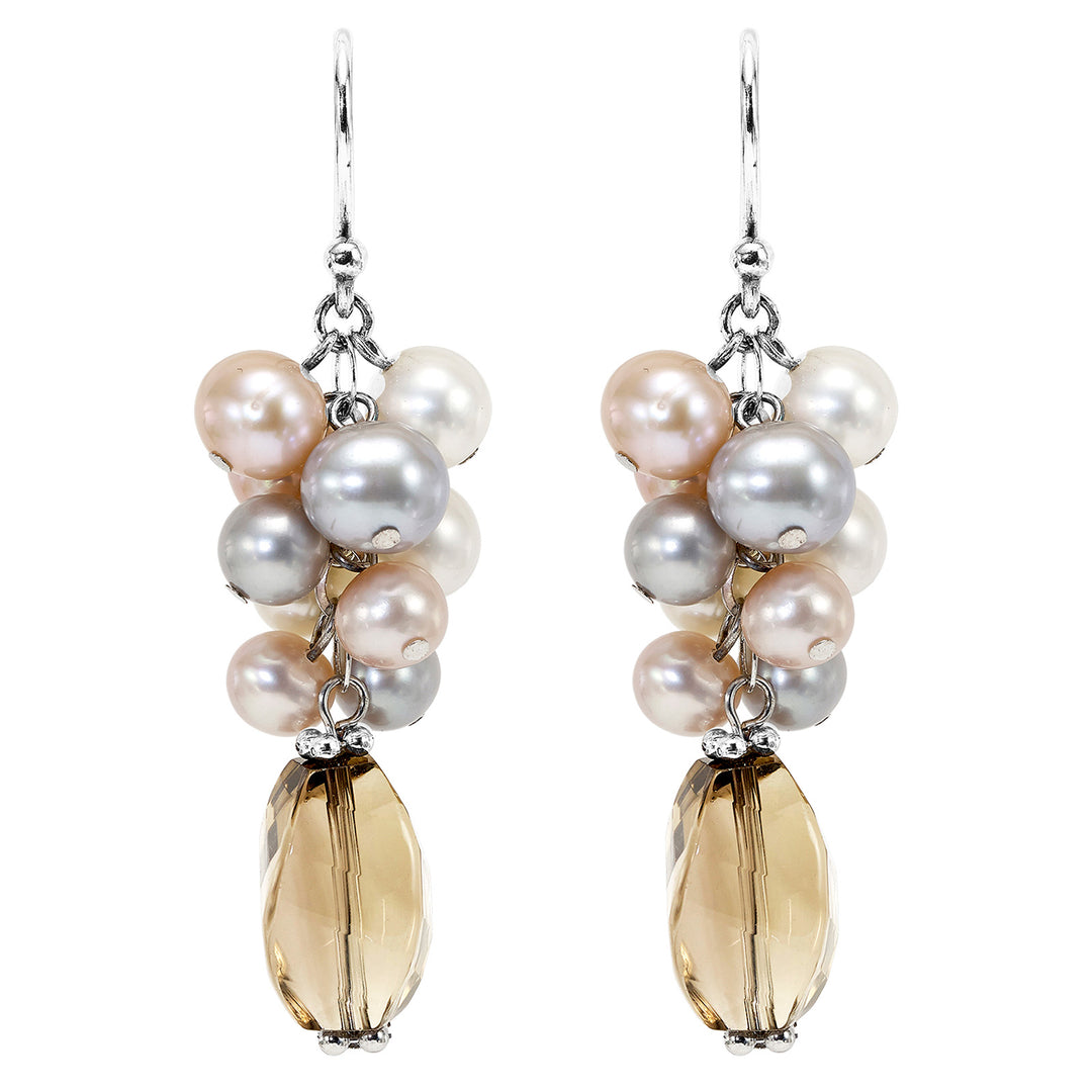 Silver White & Pearl Earring