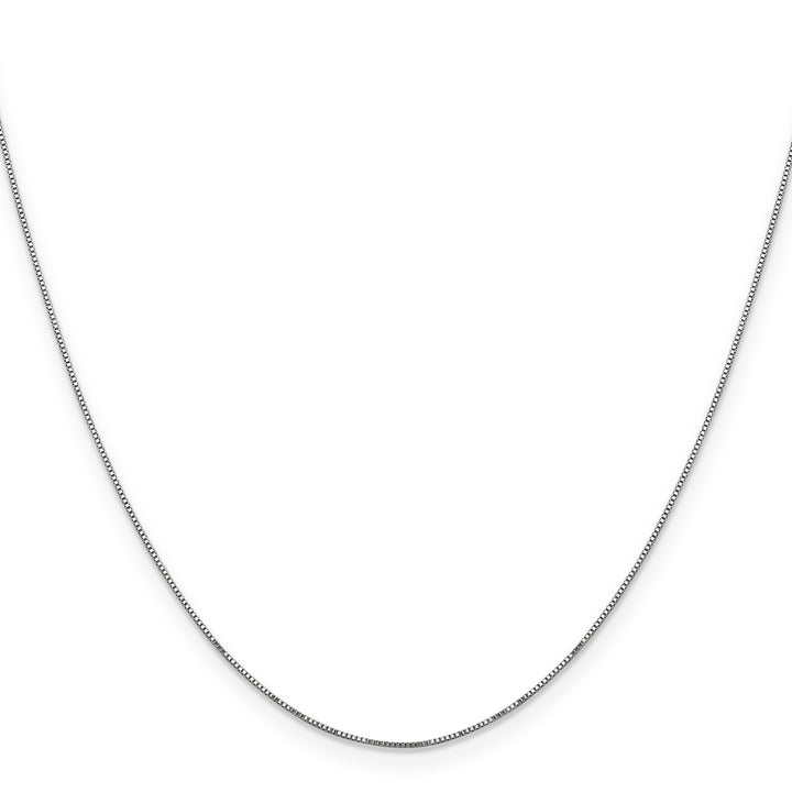 14k White Gold Carded .5mm Box Chain
