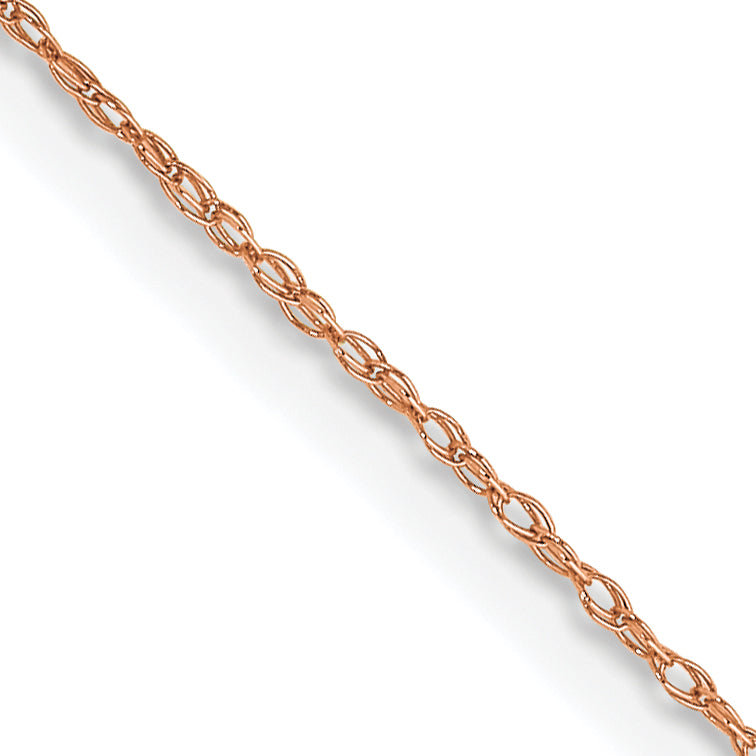 14k  Rose Gold .5 mm Carded Cable Rope Chain