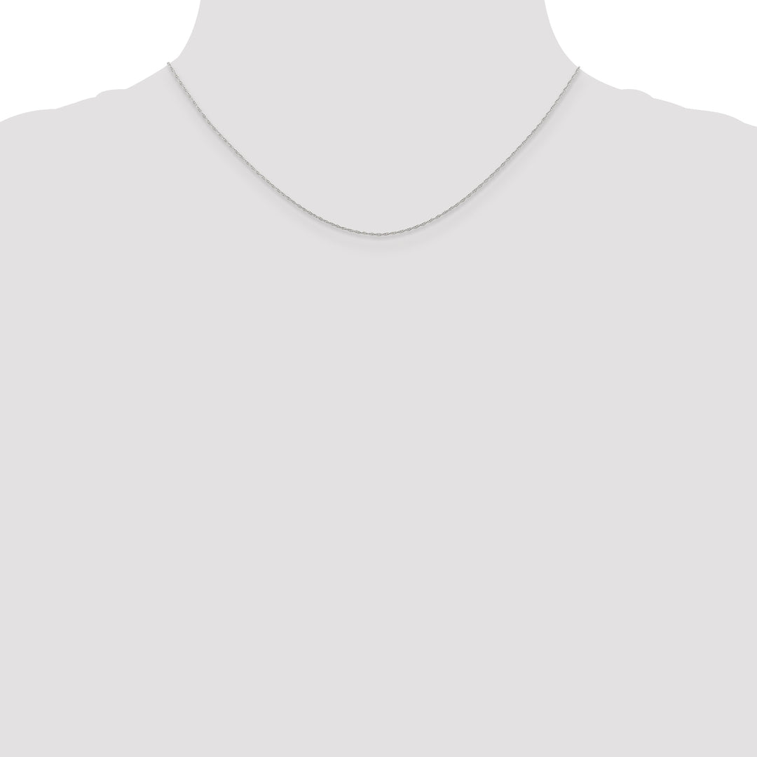 14k White Gold .5 mm Carded Cable Rope Chain
