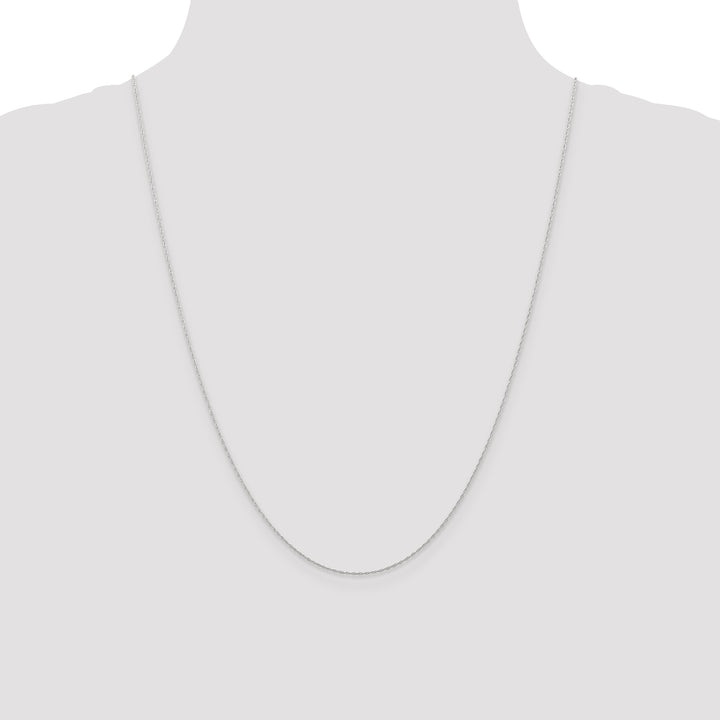 14k White Gold .5 mm Carded Cable Rope Chain