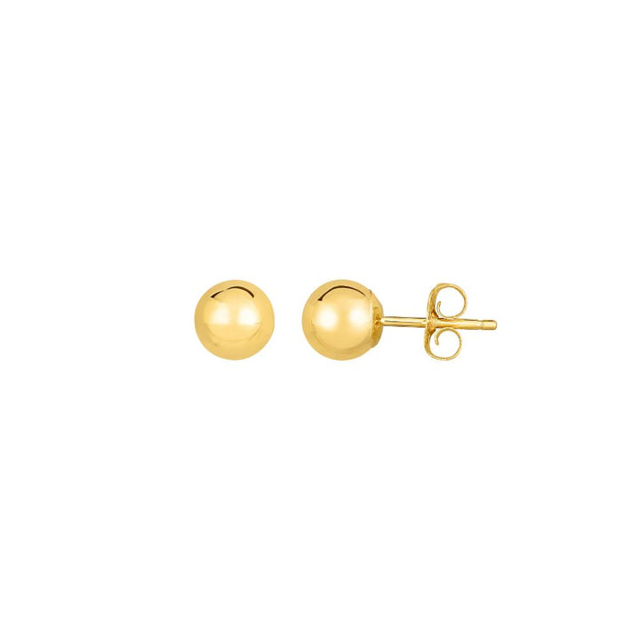 14K Gold Polished 6mm Post Earring