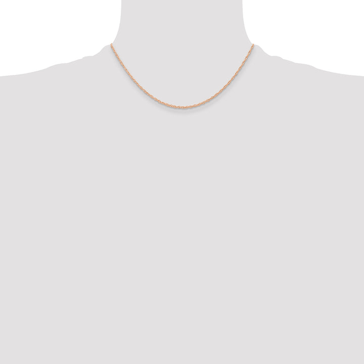 14k  Rose Gold .6 mm Carded Cable Rope Chain