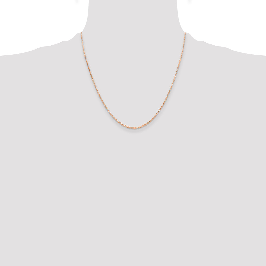 14k  Rose Gold .6 mm Carded Cable Rope Chain