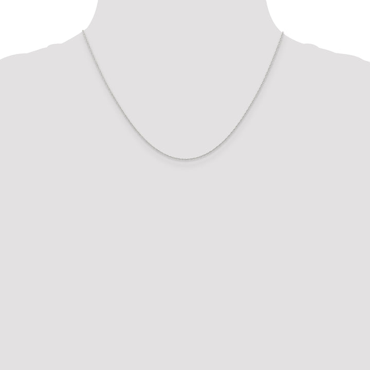 14k White Gold .6 mm Carded Cable Rope Chain