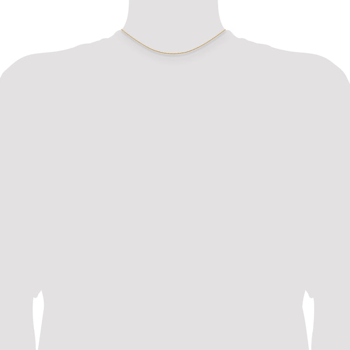 14K 14 inch Carded .7mm Cable Rope with Spring Ring Clasp Chain