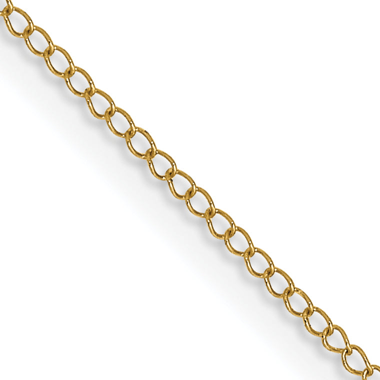 14k .5 mm Carded Curb Chain