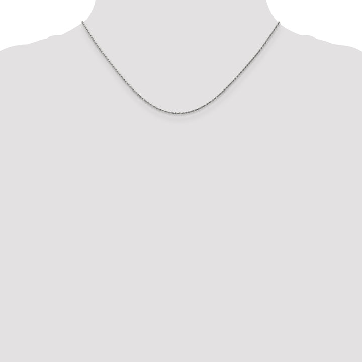 14k White Gold .95 mm Carded Cable Rope Chain