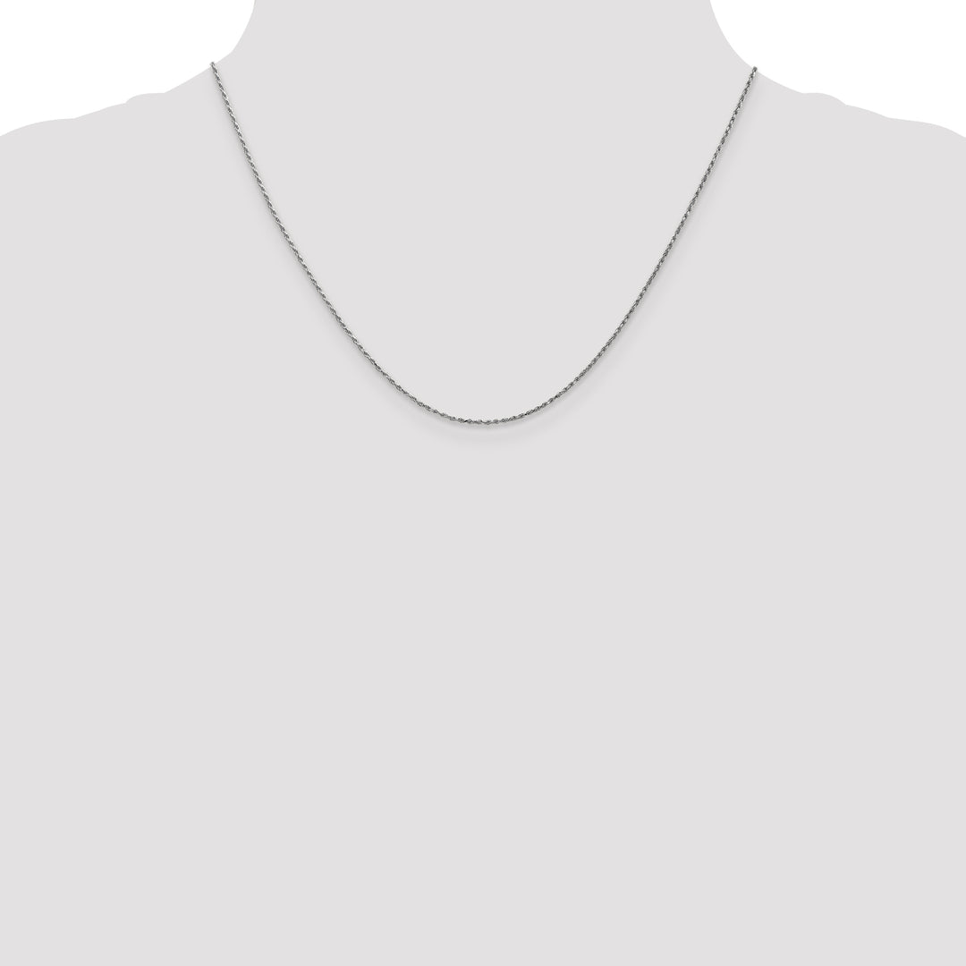 14k White Gold .95 mm Carded Cable Rope Chain