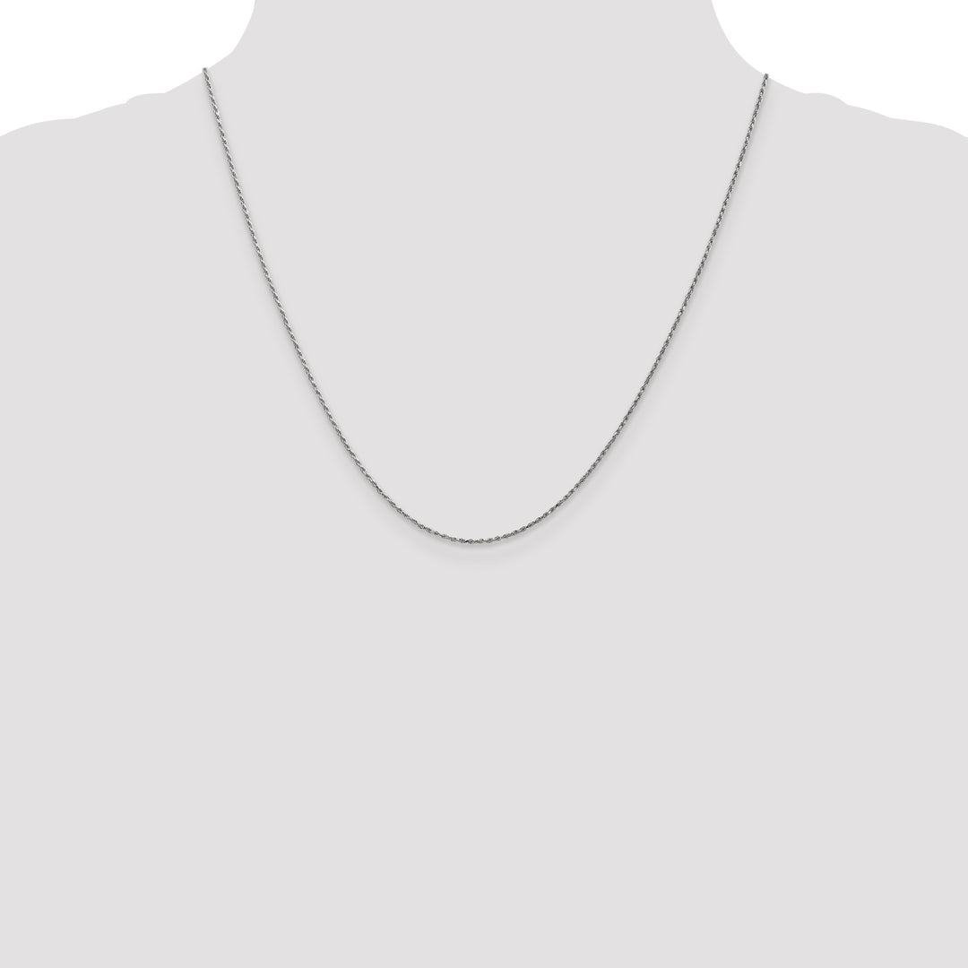 14k White Gold .95 mm Carded Cable Rope Chain